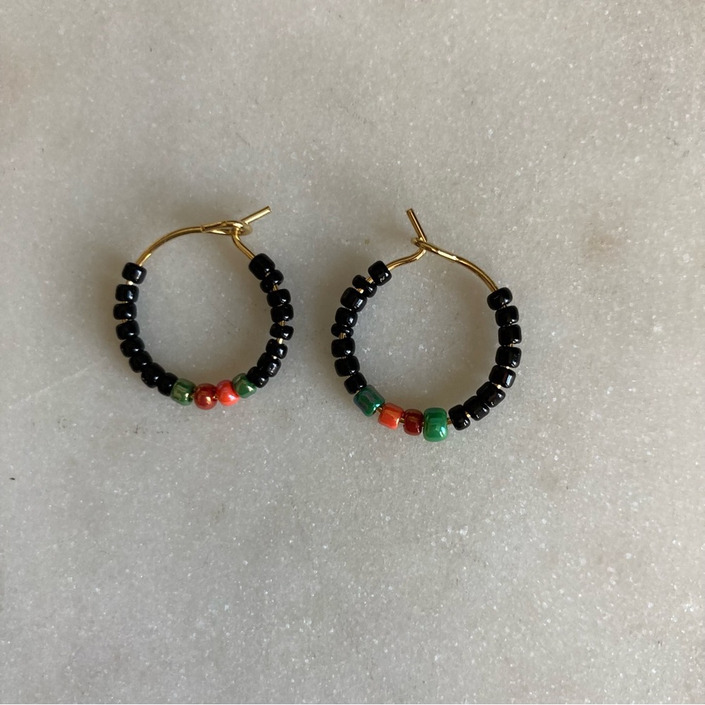 Small Beaded Hoops